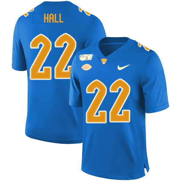 Pittsburgh Panthers #22 Darrin Hall Blue 150th Anniversary Patch Nike College Football Jersey